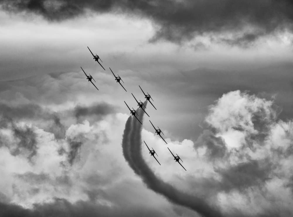 Precision Jet Flight by James Yang — canvas wall art