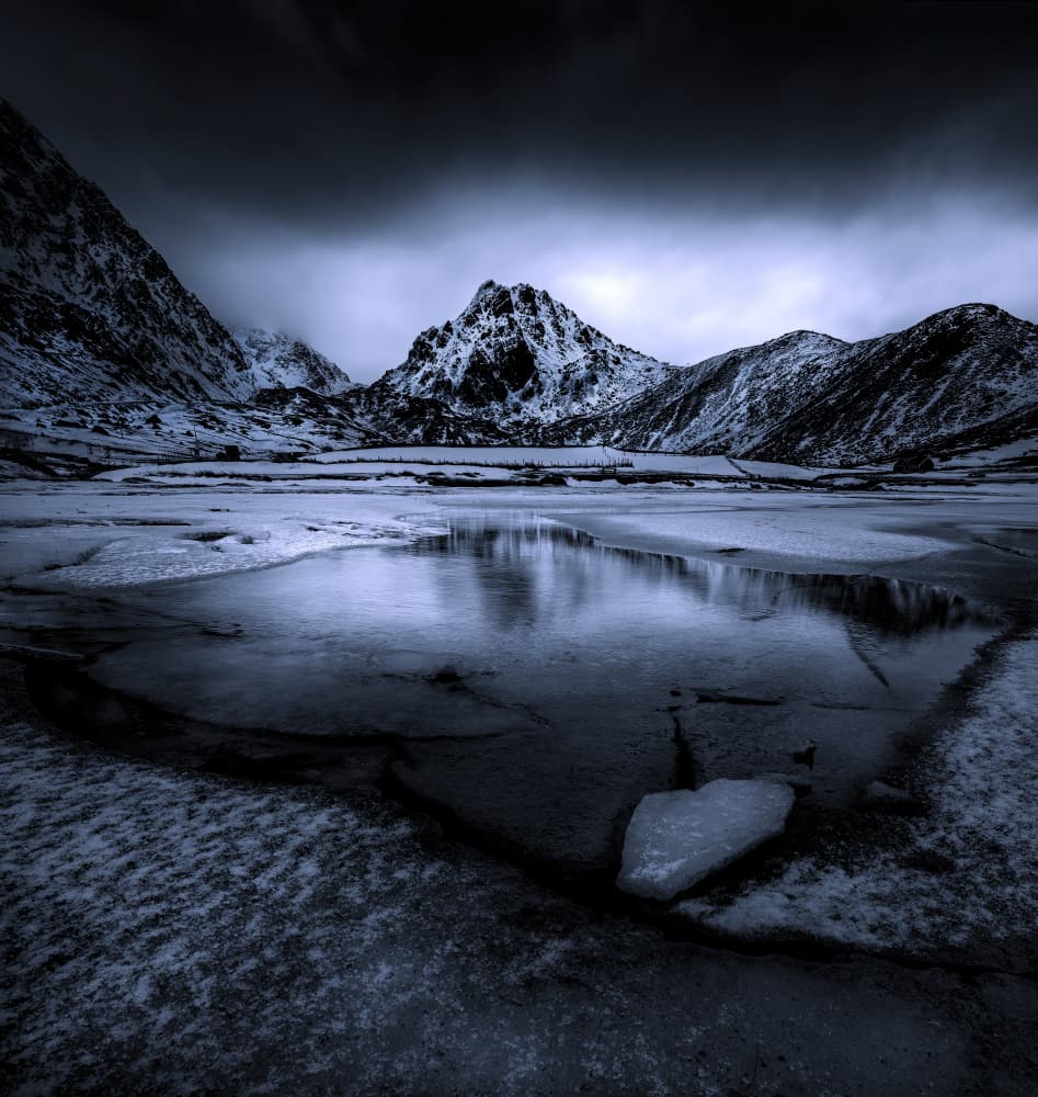 Frozen Mountain Reflection by Judy Tseng — canvas wall art
