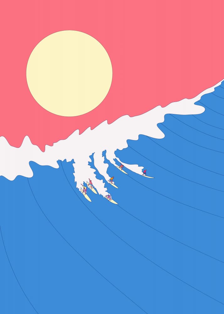 Big Wave Surfers by Stephen Wade — canvas wall art