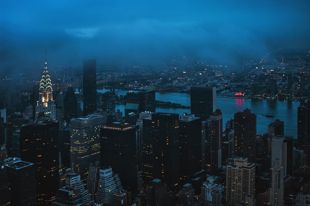 Blue Hour Manhattan Skyline by Pavol Stranak — canvas wall art