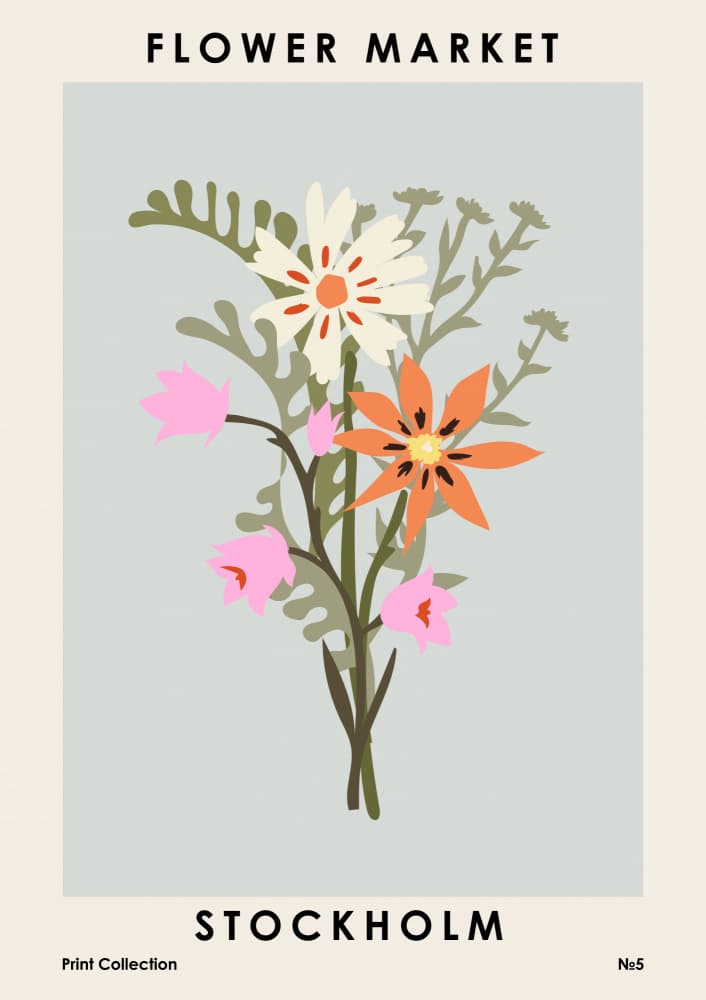 Flower Market Stockholm by NKTN — canvas wall art