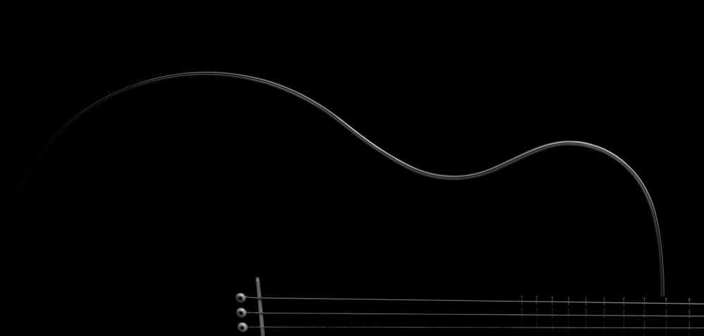 Acoustic Guitar Outline by Nadav Jonas — canvas wall art
