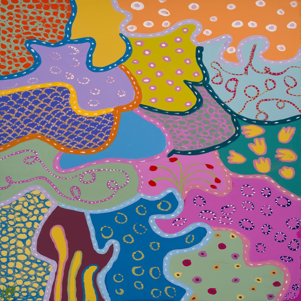 Vibrant Playful Shapes by Helen Joynson — canvas wall art