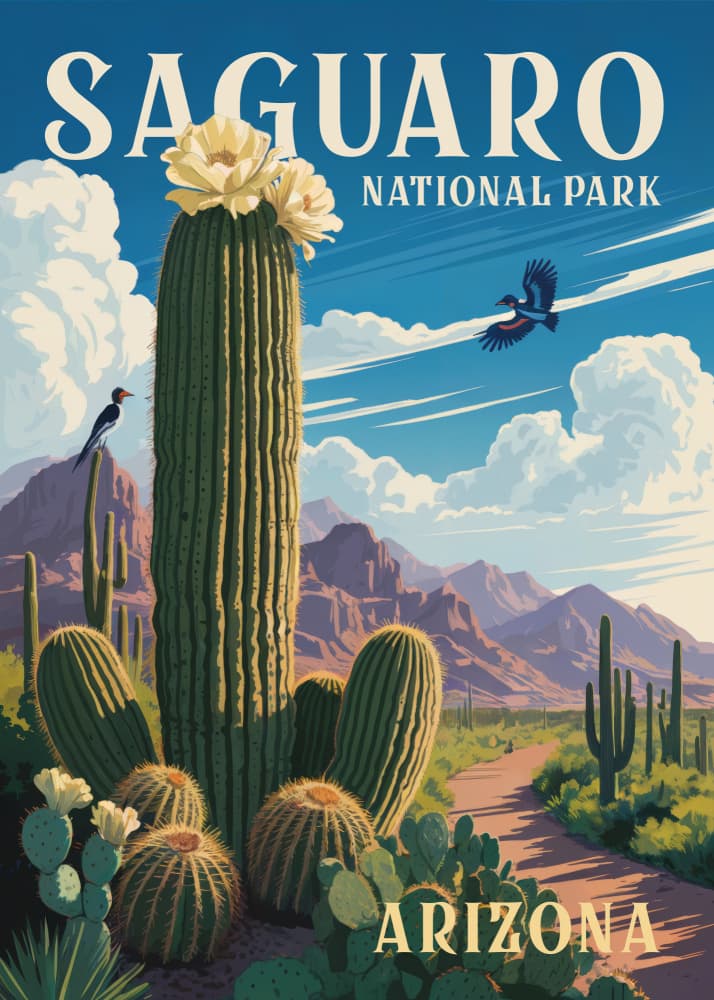 Arizona Saguaro Desert by Andreas Magnusson — canvas wall art