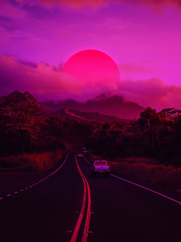 Surreal Mountain Sunset by Ritvik takkar — canvas wall art