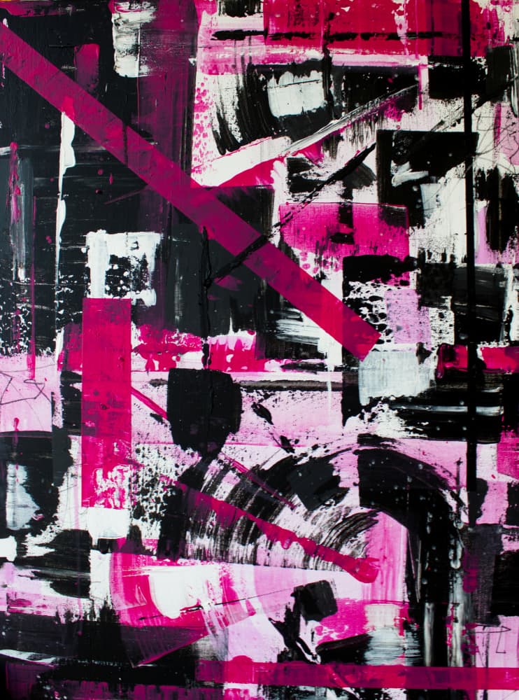 Dynamic Pink Abstract by Marloes Aerts — canvas wall art