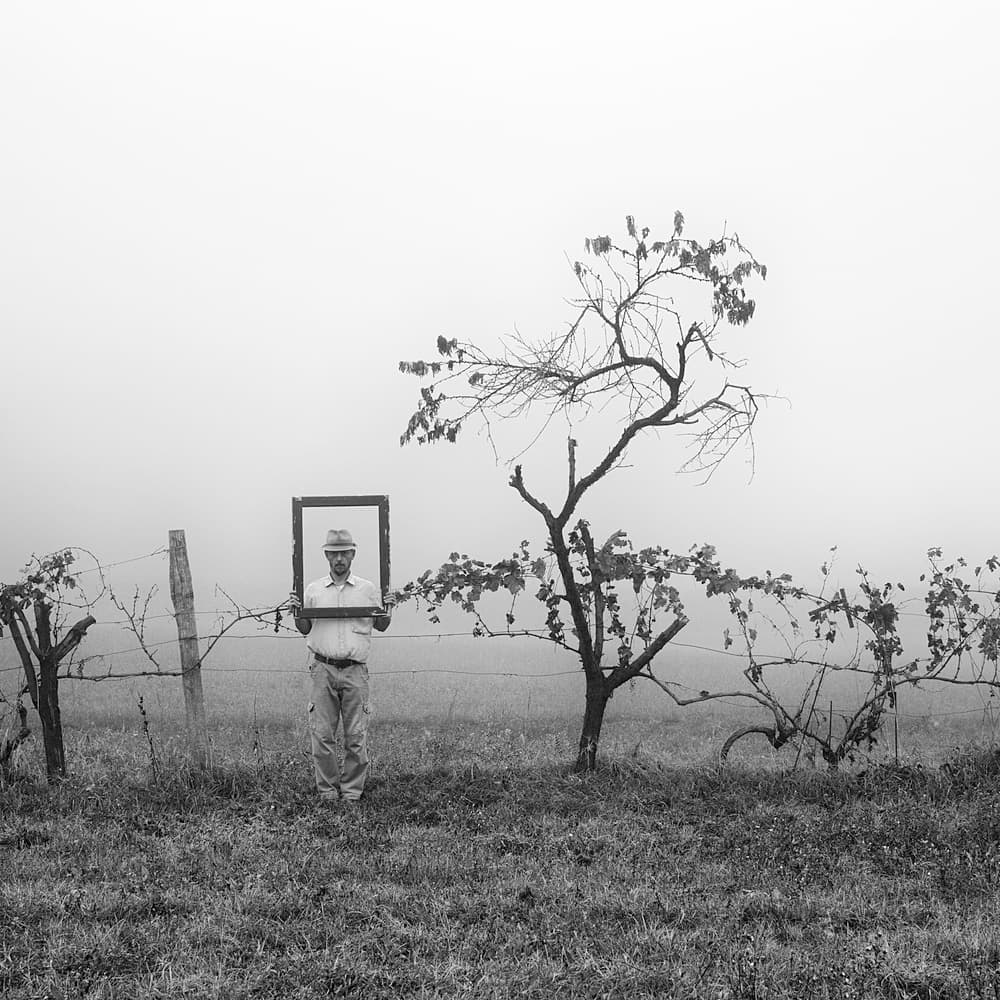 Framed Man in Mist by Carlo Ferrara — canvas wall art