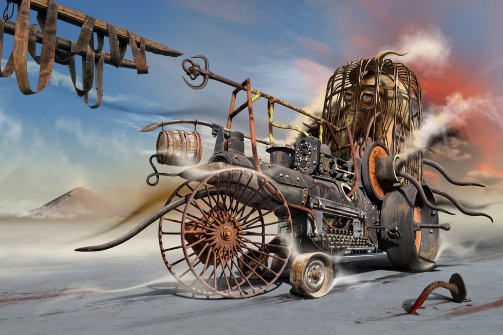 Steampunk Desert Machine by Radoslav Penchev — canvas wall art