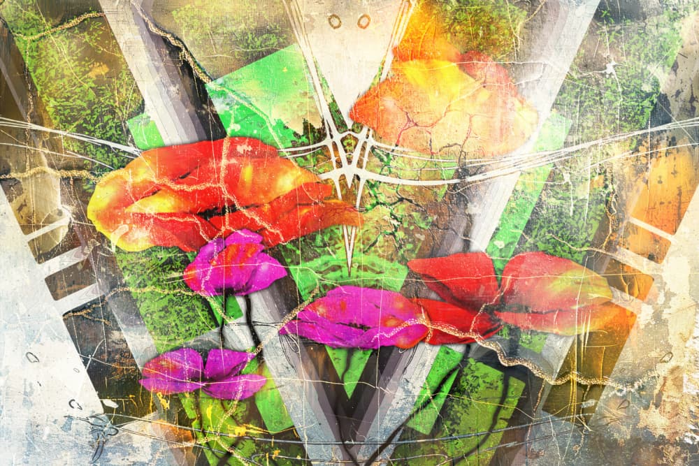 Flower Collage Vintage 39 by Rafal Kulik — canvas wall art