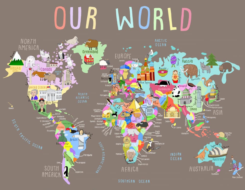 Our Illustrated World by Carla Daly — canvas wall art