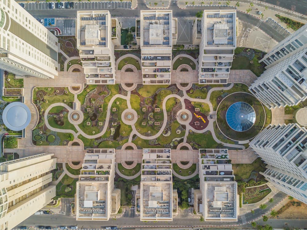 Modern Urban Garden Complex by Or Adar — canvas wall art