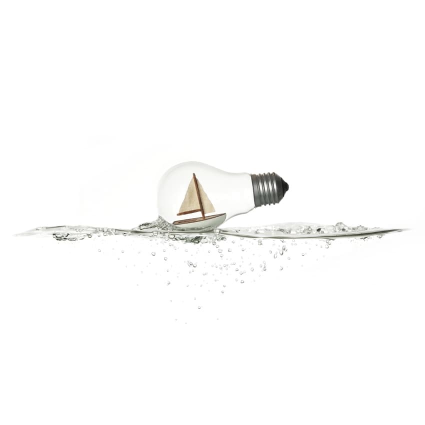 Floating Idea Bulb by Jose María Frutos Vargas — canvas wall art