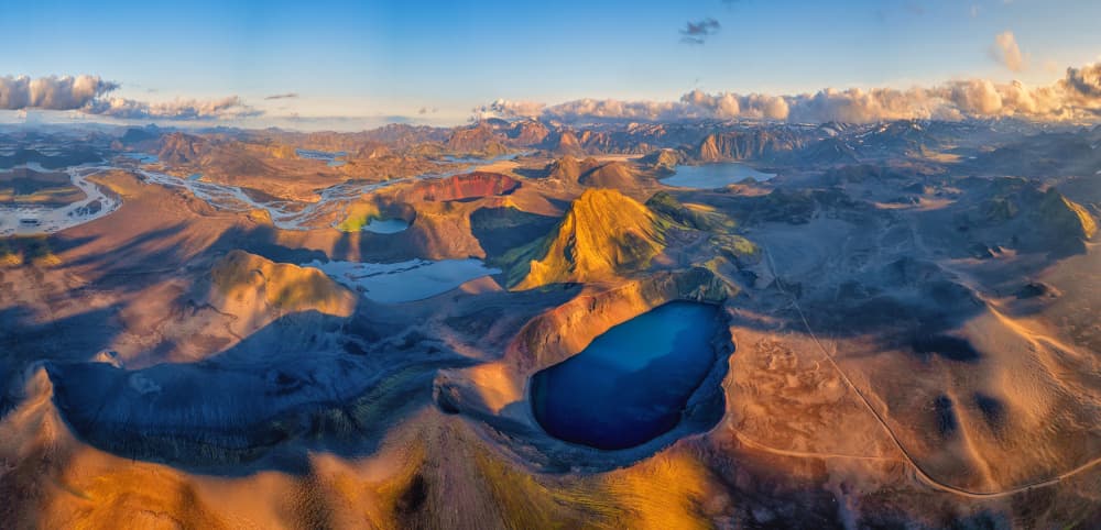 Golden Hour Mountain Panorama by Michael Zheng — canvas wall art