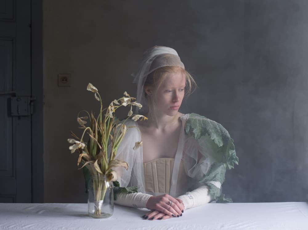 Ethereal Woman Fading Blooms by Małgorzata Masarz — canvas wall art