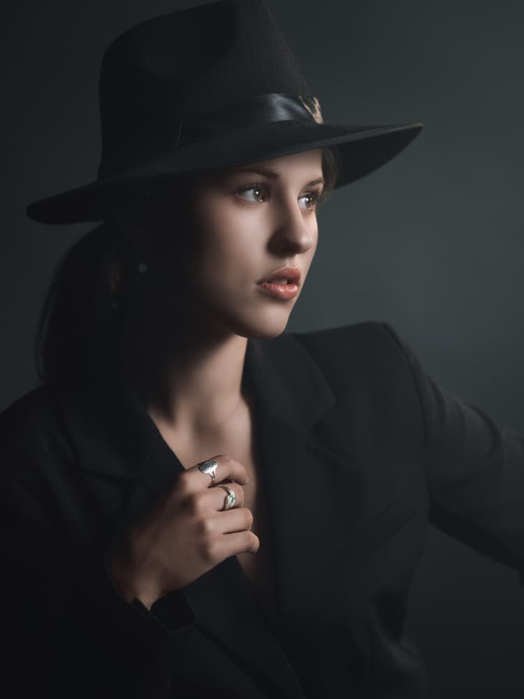 Mysterious Woman Fedora by Martin Lee — canvas wall art