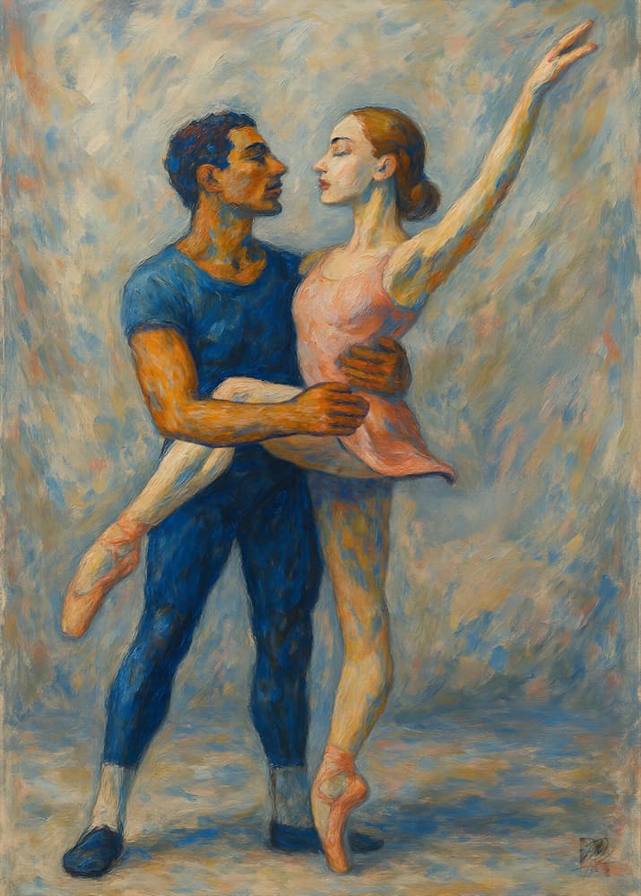 Elegant Ballet Embrace by Osvaldo Russo — canvas wall art