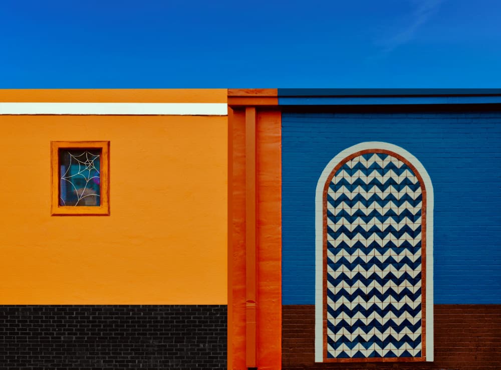 Modern Color Block Facade by Arnon Orbach — canvas wall art