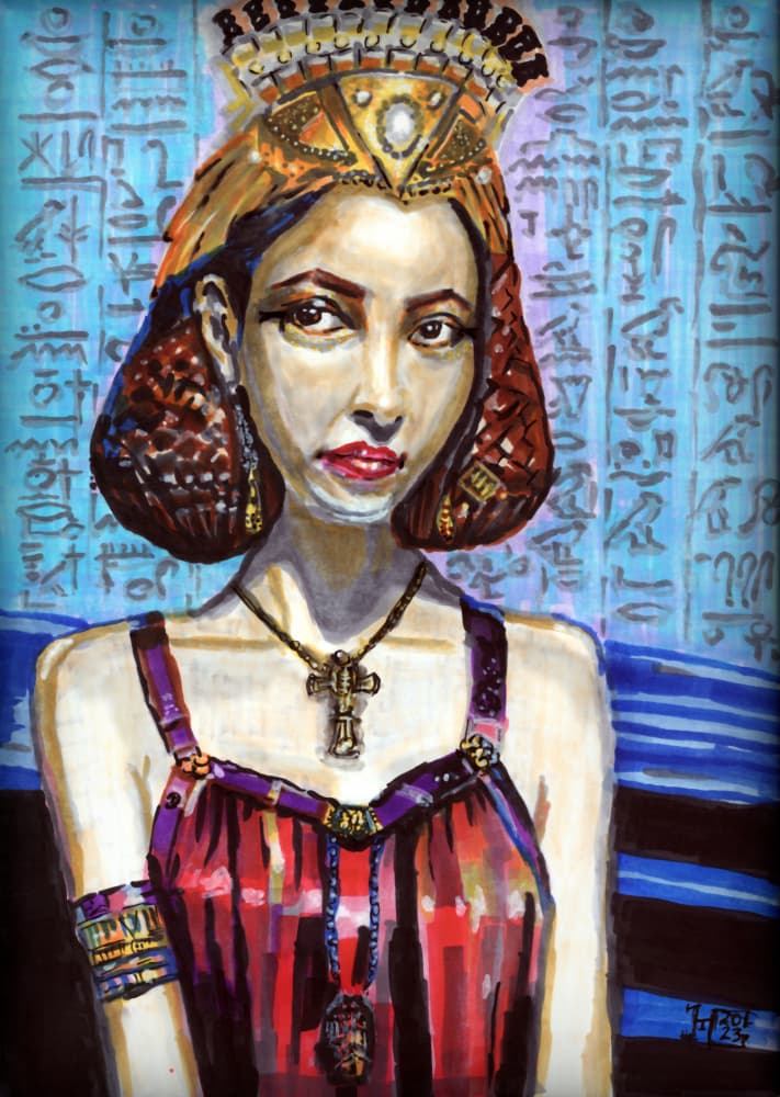 Regal Egyptian Queen by Tim Hoinkis — canvas wall art