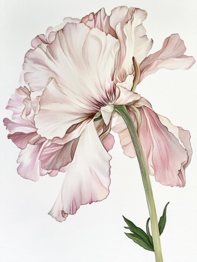 Soft Blush Peony Bloom by Bilge Paksoylu — canvas wall art