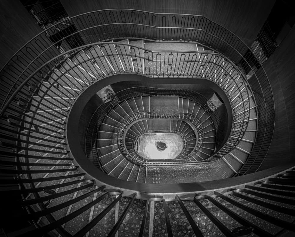 Grand Spiral Staircase by KIMIO KOBAYASHI — canvas wall art