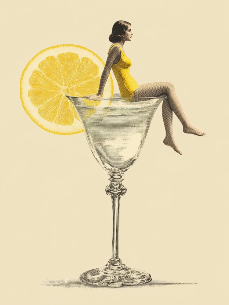 Lemon Cocktail Lounge by Andreas Magnusson — canvas wall art