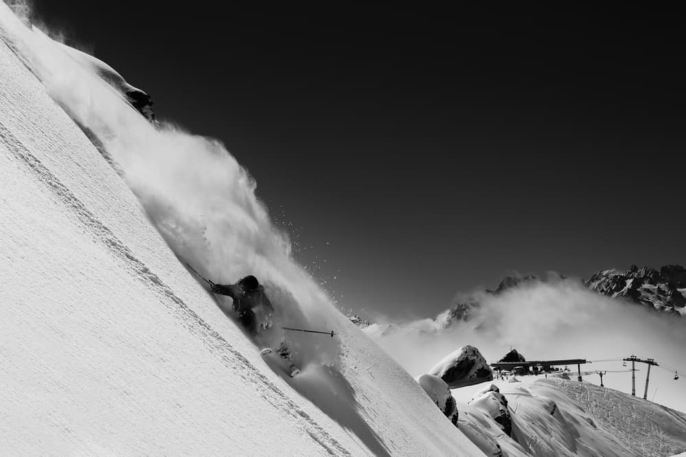 Deep Powder Skiing by Jakob Sanne — canvas wall art