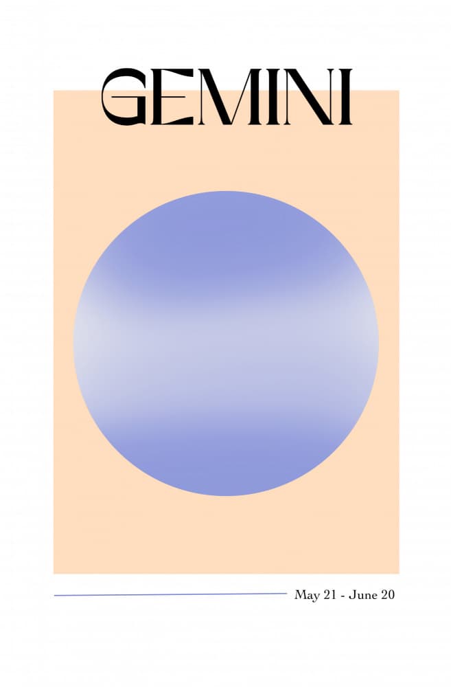 Gemini Zodiac Circle by Anne-Marie Volfova — canvas wall art