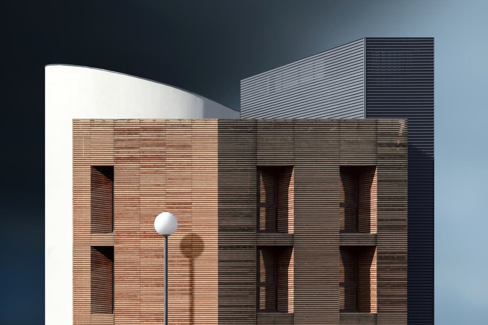 Geometric Building Facades by Andrea Comari — canvas wall art