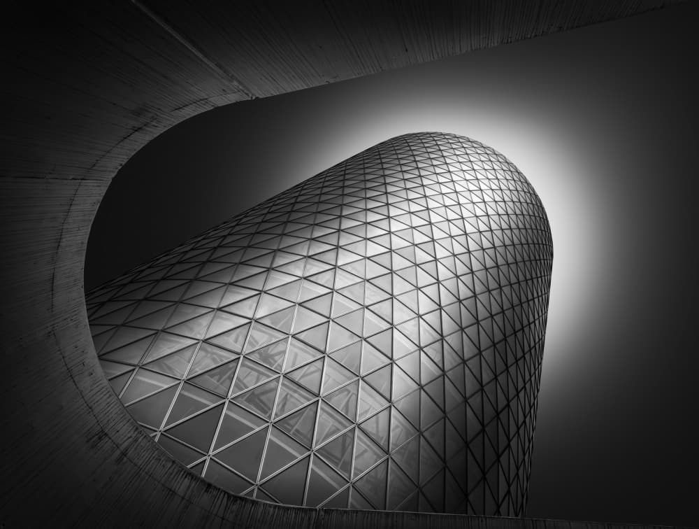Curved Building Geometry by Antoni Figueras — canvas wall art