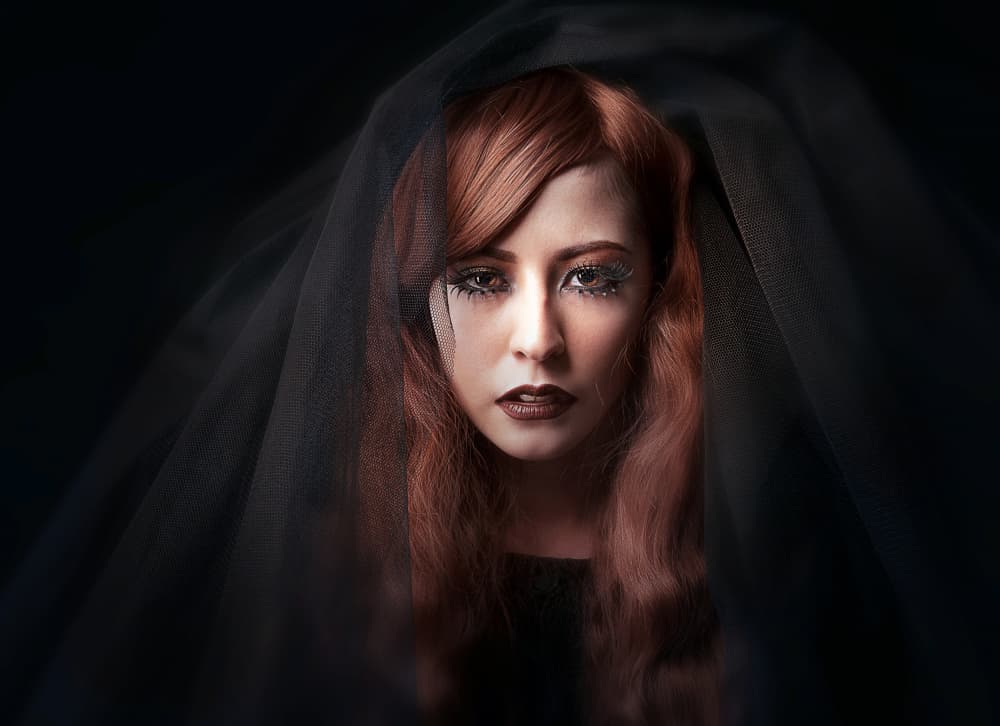 Gothic Veiled Woman by Faizal Besari — canvas wall art