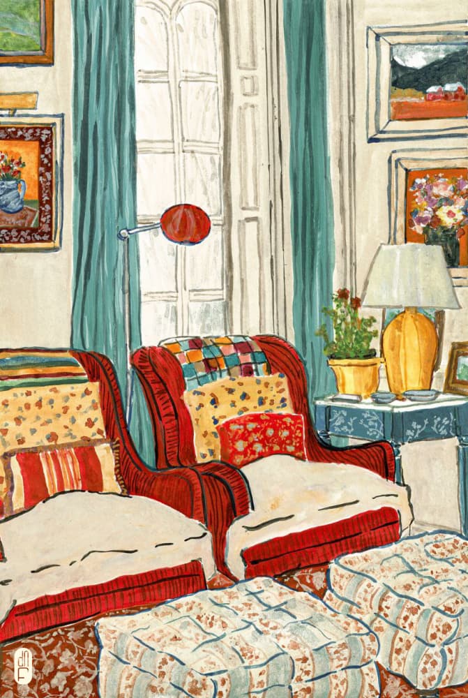 Cozy Living Room by Dianne Nicole Fernando — canvas wall art