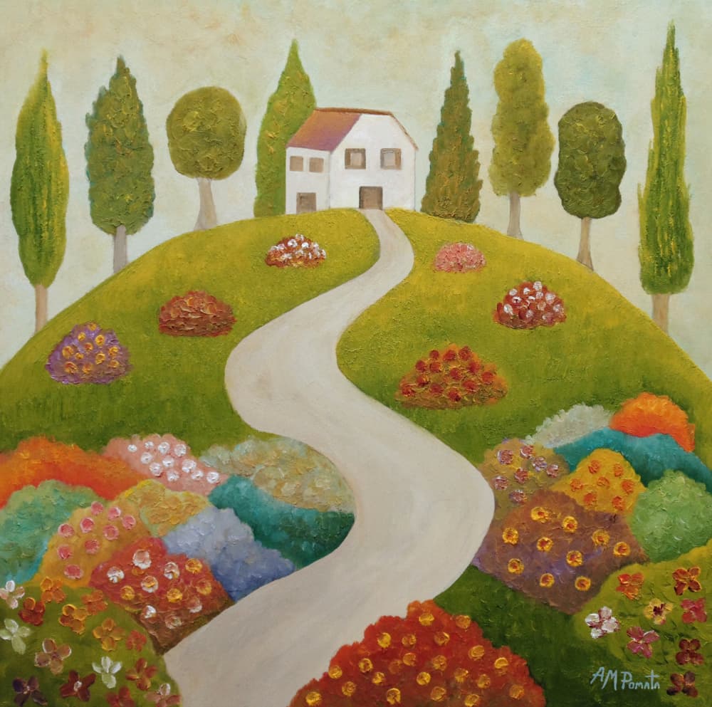 Idyllic Hillside Home by Angeles M. Pomata — canvas wall art