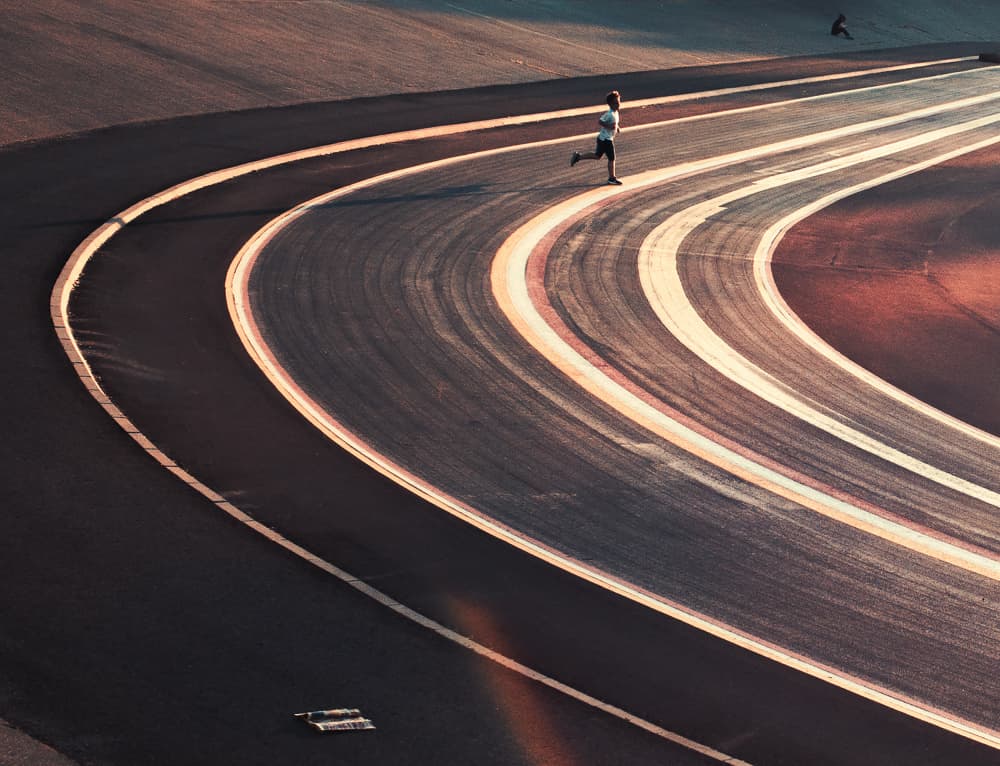 Golden Hour Track Run by Sebastian Prioteasa — canvas wall art