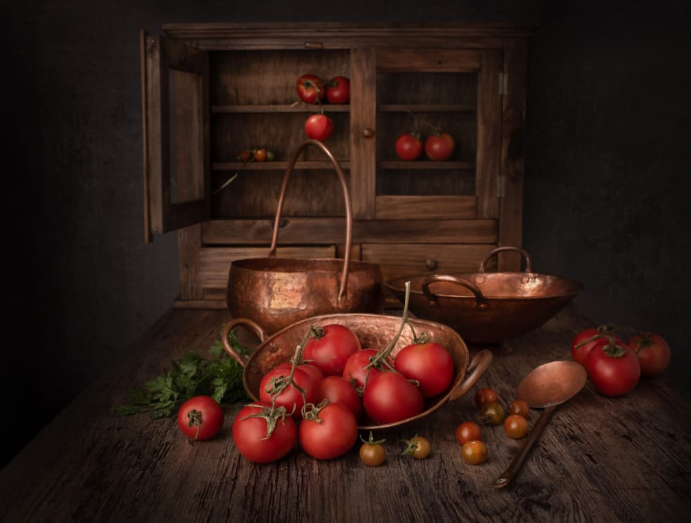 Rustic Copper Tomatoes by Margareth Perfoncio — canvas wall art