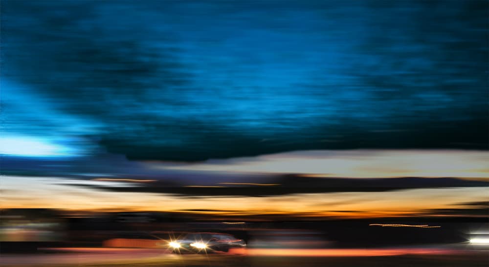 Blurred Night Drive by Keisuke Togawa — canvas wall art
