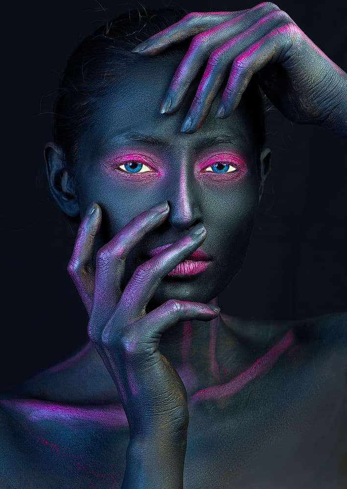 Vivid Neon Gaze by James Mahfuz — canvas wall art