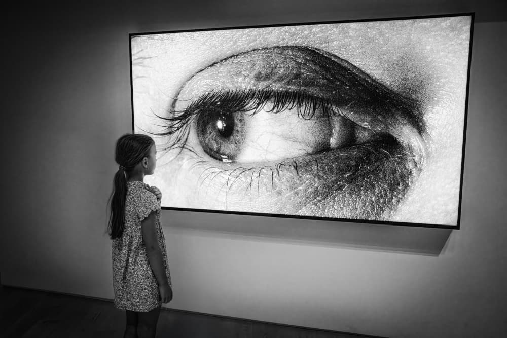 Little Girl Big Eye by Michel Groleau — canvas wall art