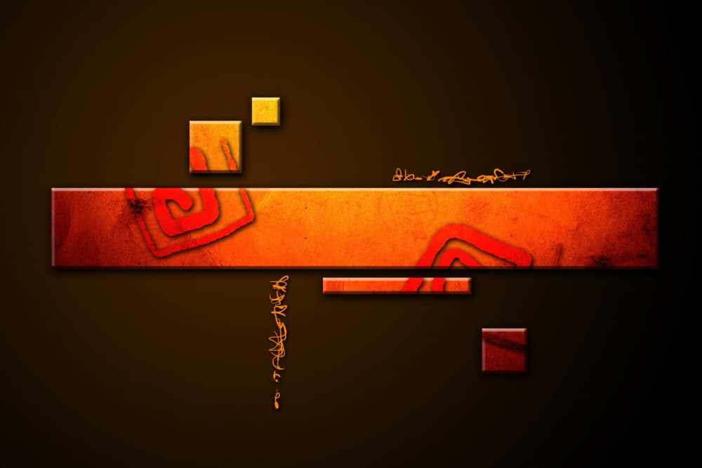 Abstract Orange Geometry by Rafal Kulik — canvas wall art
