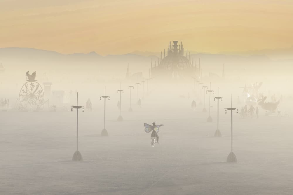 The Morning Mist of Burning Man by Yun Thwaits — canvas wall art