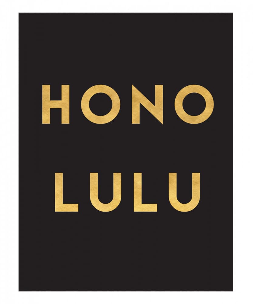 Honolulu Golden Text by Emiliano Deificus — canvas wall art