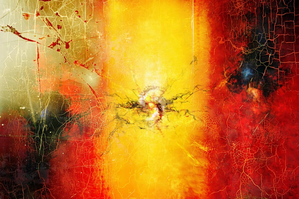 Fiery Abstract Burst by Rafal Kulik — canvas wall art