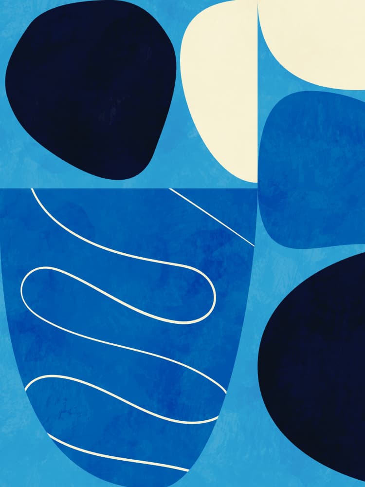 Shapes Play3 1blue by Ana Rut Bre — canvas wall art