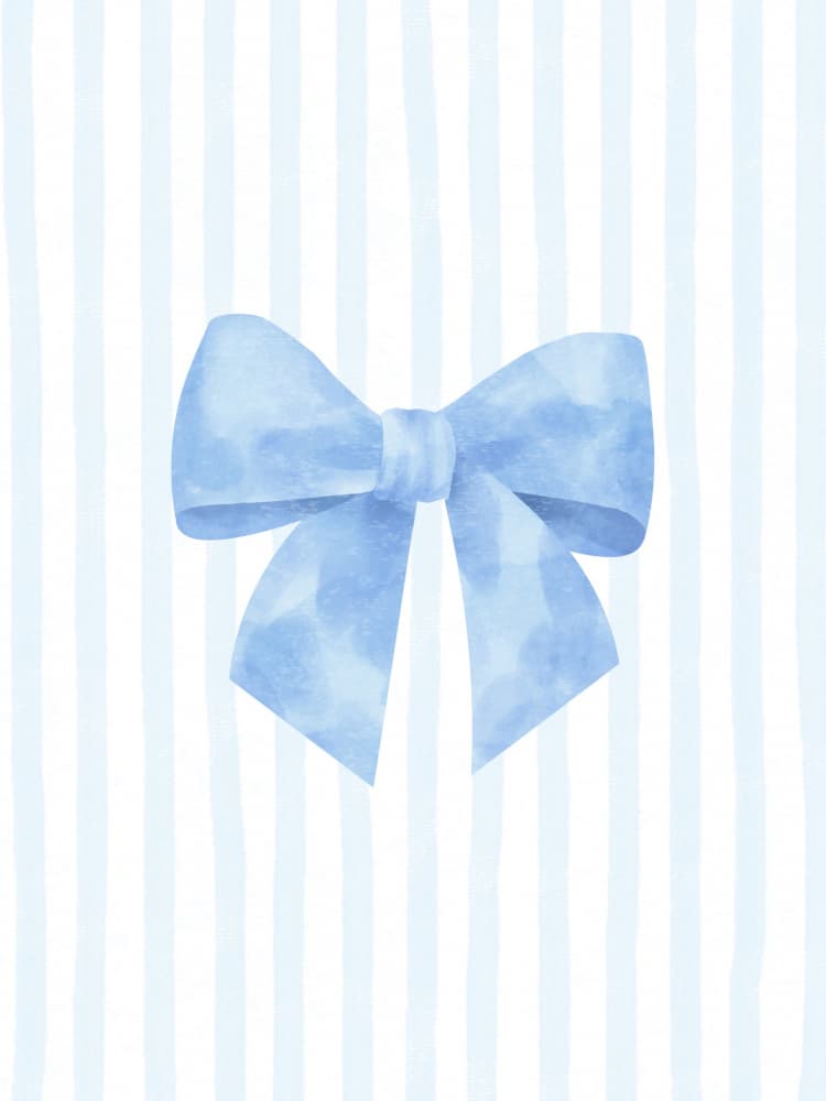 Blue Watercolor Bow