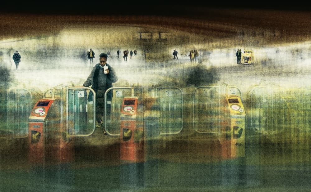 Commuter Through Turnstiles by Jan van der Linden — canvas wall art