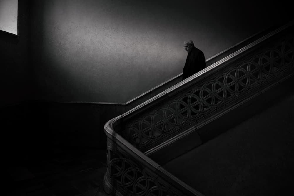 Mysterious Staircase Figure by Ramiz Sahin — canvas wall art