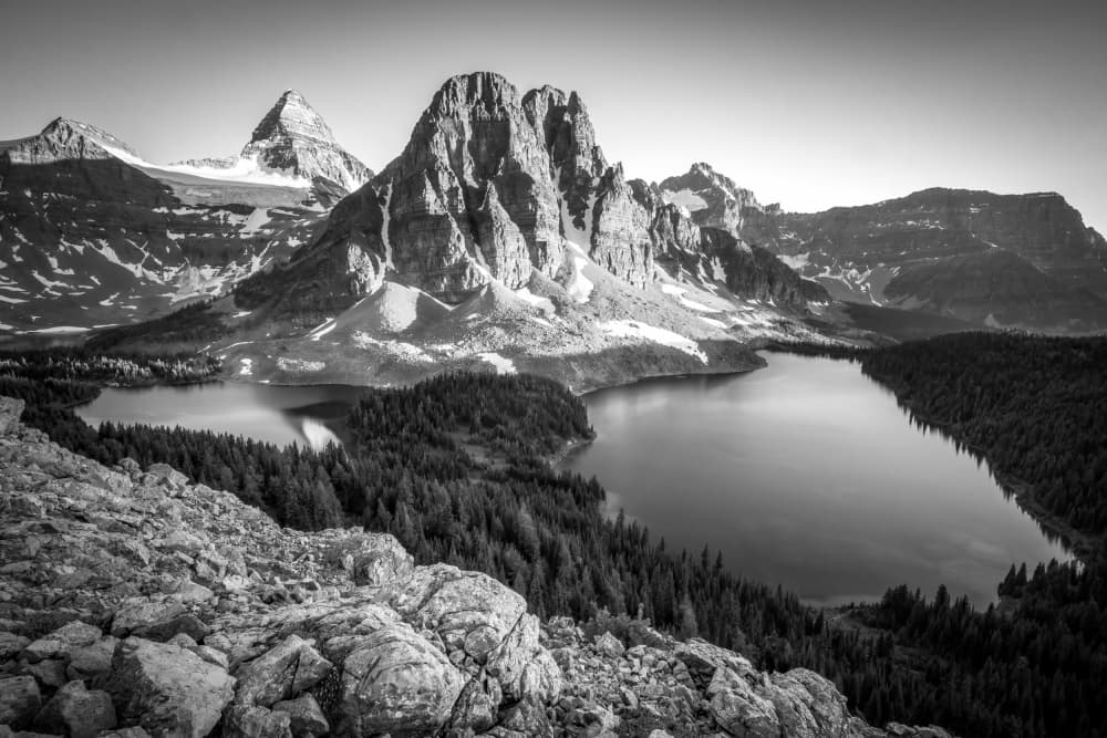 Majestic Mountain Lake View by Christoph Schaarschmidt — canvas wall art