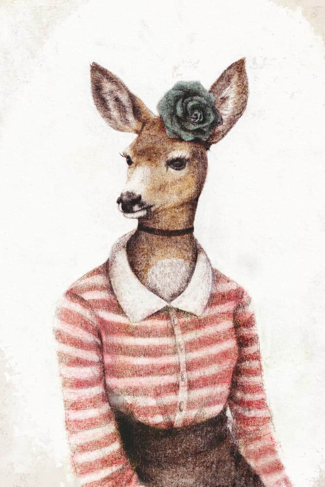 A Deer With A Human Body Shape by Mike Koubou — canvas wall art