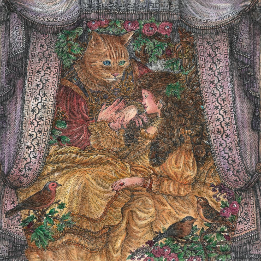 Beauty and the Cat by Nicole Bustamante — canvas wall art