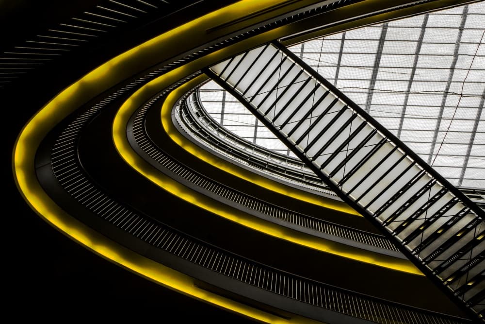 Abstract Yellow Architecture by Gilbert Claes — canvas wall art