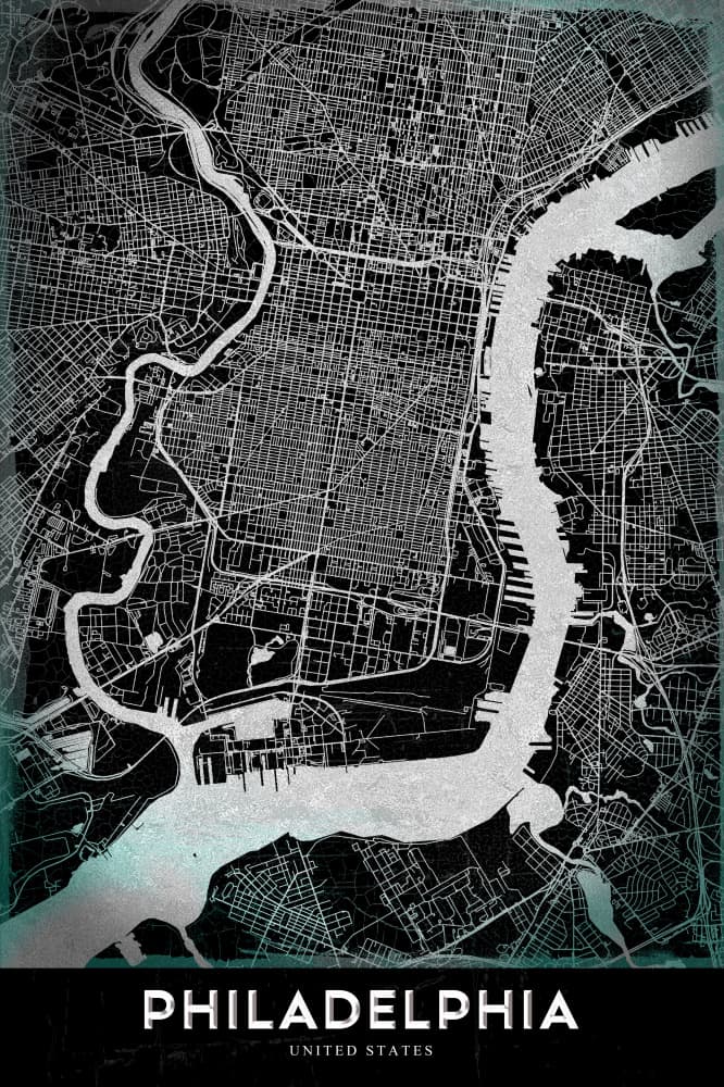 Philadelphia City Grid by StudioSix — canvas wall art